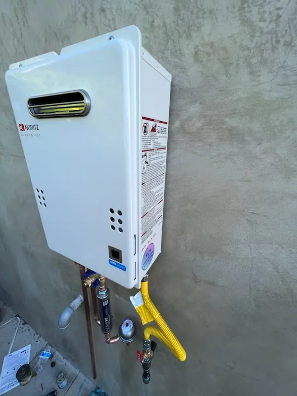 Tankless water heater installation for Janie Poe homes